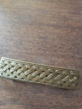Vintage Made In Korea Gold Tone Braided Barrette Hair Clip